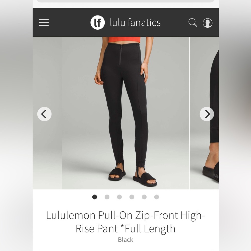 Lululemon Pull-On Zip-Front High-Rise Pant *Full Length
Black